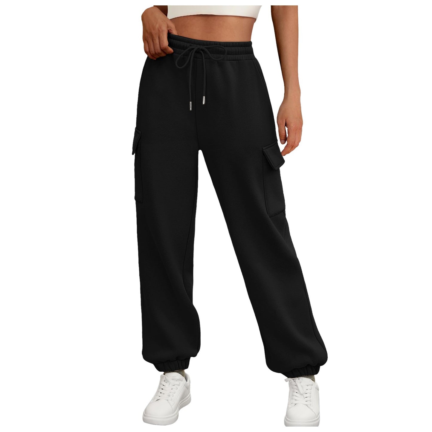 Women's Sweatpants Fleece Lined Baggy Athletic Jogger Trousers With Pockets Fall Casual Trendy Cargo Pants Fall Outfits